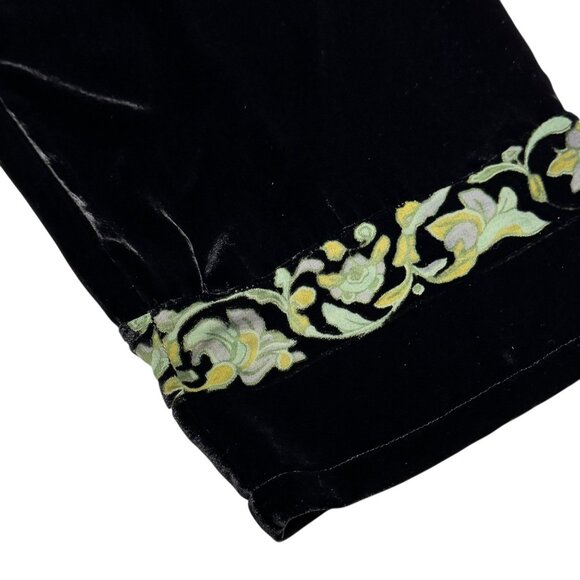 Citron Santa Monica Velvet Wide Leg Crop Culottes Pants SZ M Whimsigoth Boho - Picture 9 of 12